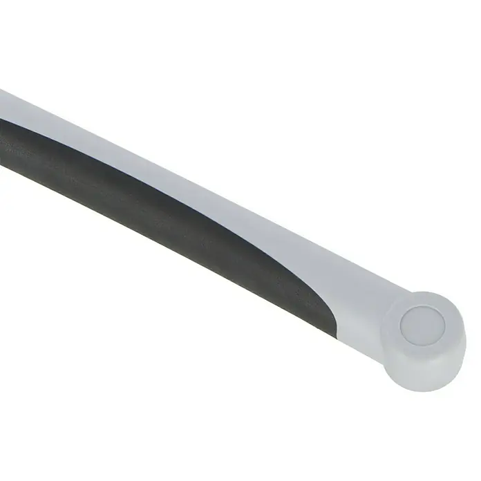 Wisent Japansäge Kataba - Blattlänge: 270 mm, Material Griff: 2K-Griff - Nahaufnahme einer weißen und grauen Teleskopstange. Sie wird vermutlich als Griff an einem Staubwedel oder einer Bürste verwendet.