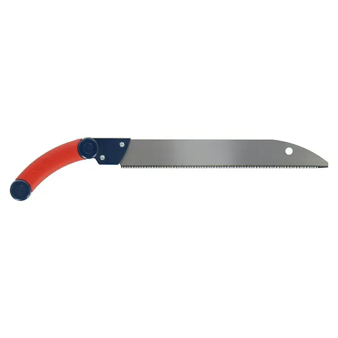 Wisent Profi-Top Gartenallzwecksäge - Blattlänge: 350 mm - Klappsäge mit rotem Griff und silberfarbenem Sägeblatt. Das Sägeblatt ist scharf und einsatzbereit für präzise Schnitte.