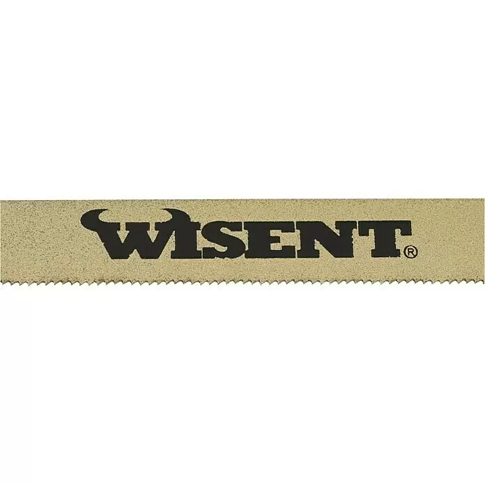 Wisent Profi Bügelsäge - Blattlänge: 300 mm, Holz/Metall - Sandfarbenes, texturiertes Wisent-Etikett mit gezackter Unterkante.