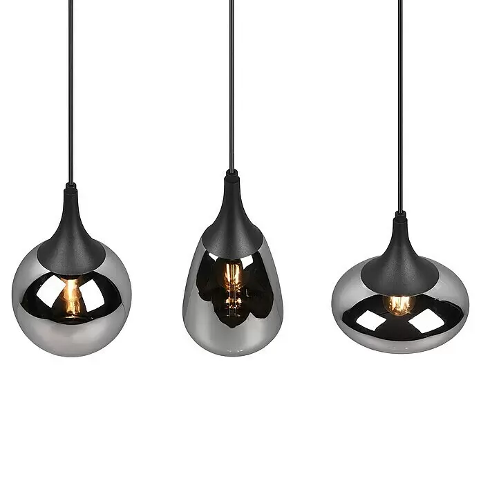 Trio Leuchten Pendelleuchte Lumina - 120 W, L x B x H: 19,5 x 68,8 x 150 cm, Schwarz-matt, E14 - Detailaufnahme
