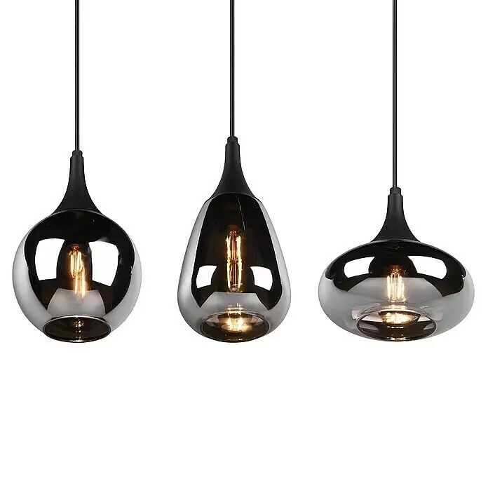 Trio Leuchten Pendelleuchte Lumina - 120 W, L x B x H: 19,5 x 68,8 x 150 cm, Schwarz-matt, E14 - Detailaufnahme