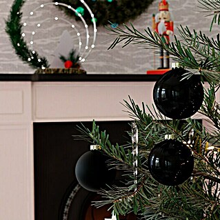 Weihnachtskugeln (Ebony Black, Glas, Durchmesser: 8 cm, 12 Stk.)