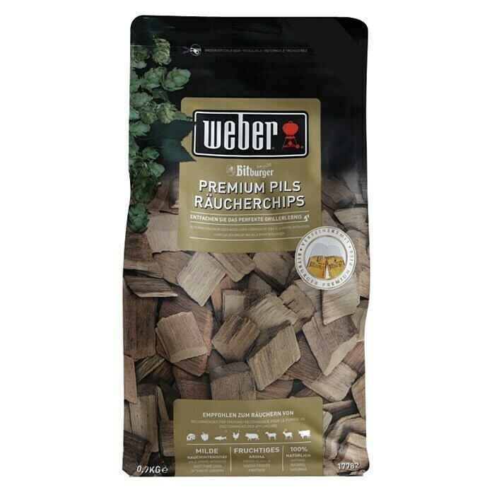 Weber Räucherchips Bitburger PilsGeeignet für: Geflügel, 700 g Front View