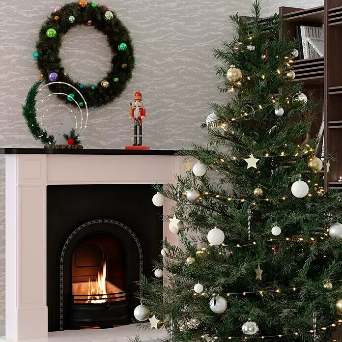 Weihnachtskugeln - Just White, Glas, Durchmesser: 6 cm, 20 Stk. - Stimmungsaufnahme
