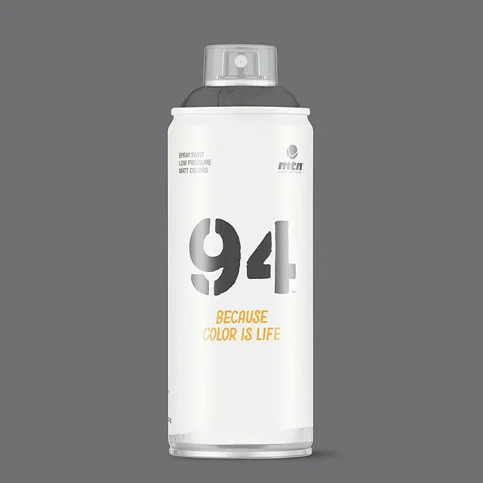 mtn Pintura decorativa en spray 94 - Gris lobo, Mate, 400 ml - Un aerosol de pintura MTN 94 de baja presión y colores mate. Ideal para proyectos de graffiti y arte que requieren un control preciso.