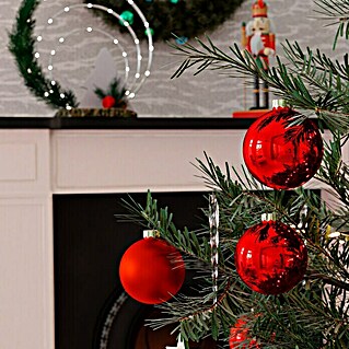 Weihnachtskugeln (Merry Red, Glas, Durchmesser: 8 cm, 12 Stk.)