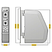 Schellenberg Funk-Rollladen-Gurtwickler Rollo Drive 75 Premium (L x B x H: 155 x 37 x 199 mm, Gurtbreite: 14 - 15 mm, Zugkraft: 30 kg, Unterstützte Systeme: Abus Smart Friends System)