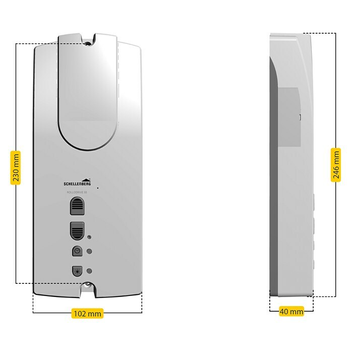 Schellenberg Rollladen-Gurtwickler Rollo Drive 55Aufputz, Gurtbreite: 14 mm - 23 mm, 230 mm Sketch