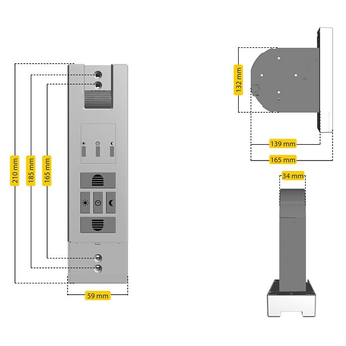 Schellenberg Funk-Rollladen-Gurtwickler Rollo Drive 65 PremiumZugkraft: 45 kg, Gurtbreite: 21 mm - 23 mm, Unterputz Sketch