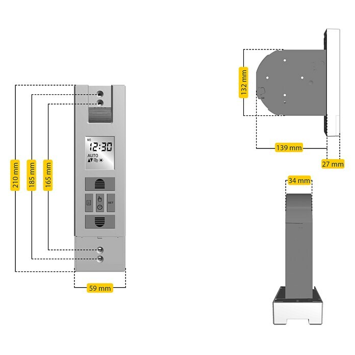 Schellenberg Rollladen-Gurtwickler Rollo Drive 65 PlusZugkraft: 45 kg, Gurtbreite: 23 mm, Unterputz Sketch