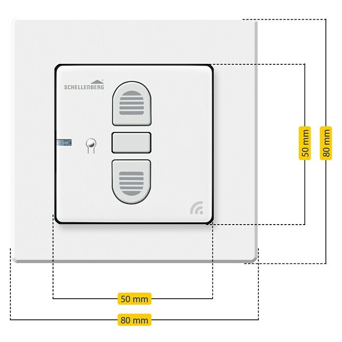 Schellenberg Smart Home Funk-Empfangsschalter80 x 80 x 40 mm, Weiß, Unterputzmontage Sketch