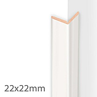 Hoeklijst (260 x 2,2 x 2,2 cm, MDF, Wit)