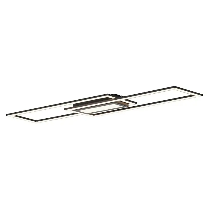 Just Light Plafón LED Asmin - 45 W, L x An x Al: 17,9 x 100 x 5 cm, Negro, Blanco, Blanco cálido - Lámpara de techo LED moderna con diseño rectangular e iluminación elegante, ideal para interiores con estilo.
