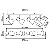 Brilliant Daintree Wandstrahler (28 W, L x B x H: 16,5 x 57,5 x 7 cm, Weiß/Natur, E14, 4 Stk.) | BAUHAUS