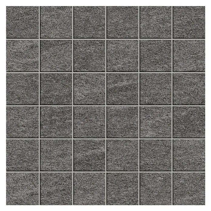 Atlas Concorde Solution Lane Mosaikfliese - 30 x 30 cm, Asphalt, Matt - Quadratische, graue Bodenfliesen mit hellen Fugen, die ein modernes und strapazierfähiges Design für Innen- und Außenbereiche bieten.