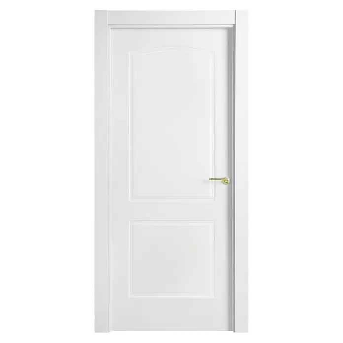 Pack puerta de interior Bremen - 72,5 x 203 cm, Izquierda, Blanco - Elegante puerta interior blanca con manija dorada. El diseño sencillo encaja perfectamente con estilos de vida modernos, creando un espacio luminoso y acogedor.