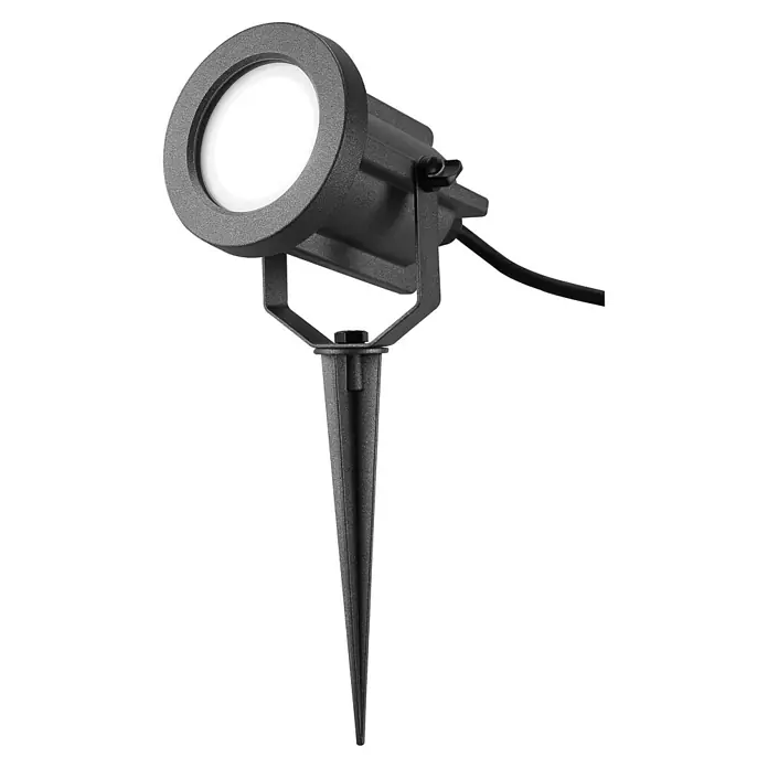 Lavida Milan LED-Strahler - 8 W, 1.200 lm, 4.000 K, L x B x H: 31,6 x 15,5 x 11,5 cm, IP65, Rund - Schwarzer Gartenstrahler mit Erdspieß, ideal für die Beleuchtung von Außenbereichen und Gärten. Robuste Ausführung für den Außenbereich.