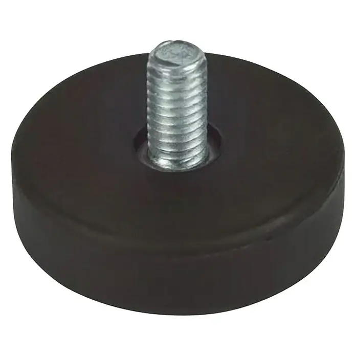 Fix-o-moll Topfmagnet Neodym Gewindebolzen - Durchmesser: 31 mm, Traglast: 10 kg - Produktabbildung eines Möbelfußes mit Gewindebolzen. Ideal für den Ausgleich und Schutz von Möbeln.
