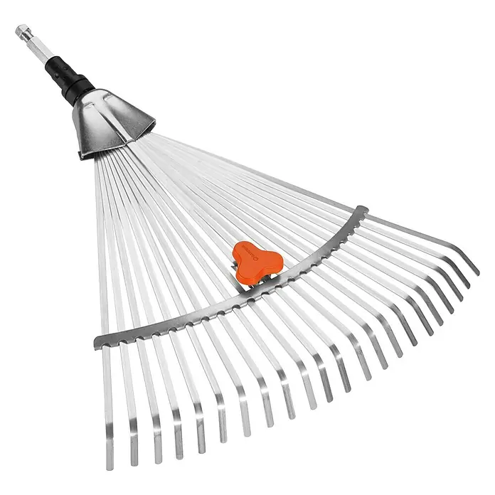 Gardena Combisystem Verstellbesen - Arbeitsbreite: 30 cm - 50 cm, Aluminium - Gardena Fächerbesen mit verstellbaren Zinken und praktischem Drehknopf zur Anpassung der Arbeitsbreite für effizientes Laubkehren.