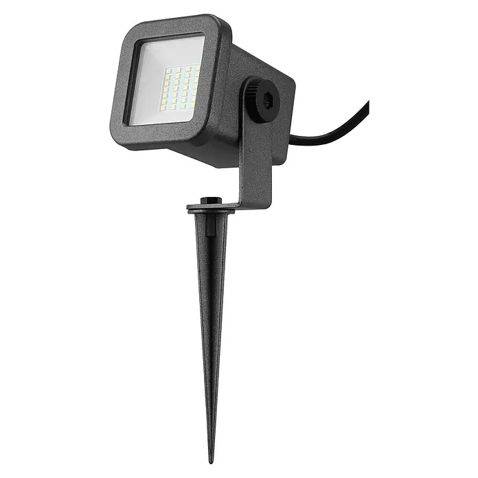 Lavida Milan LED-Strahler8 W, 1.300 lm, 4.000 K, L x B x H: 30,8 x 13,6 x 8,8 cm, IP65, Eckig - Schwarzer LED-Gartenstrahler mit Erdspieß zur flexiblen Beleuchtung von Außenbereichen. Ideal für Garten, Terrasse und Hof.