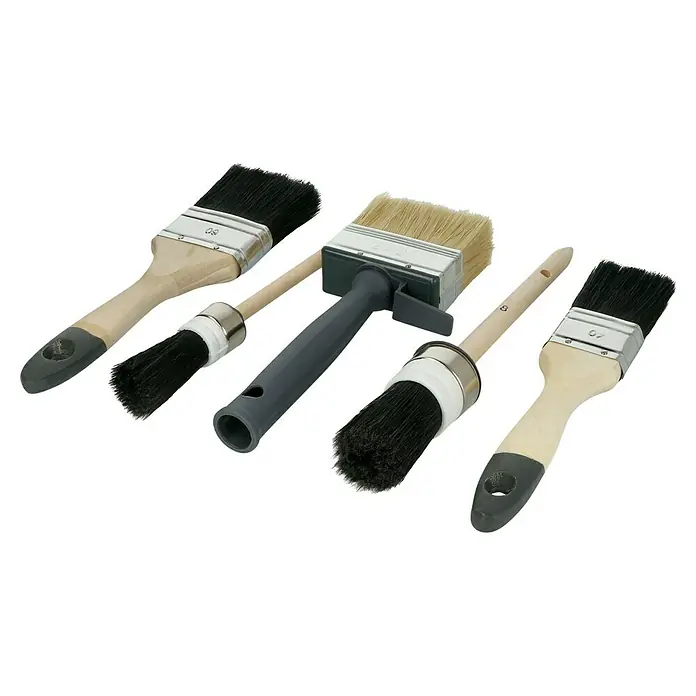 Lackierpinsel-Set - 5 -tlg. - Sortiment von verschiedenen Pinselgrößen und -formen für vielfältige Malerarbeiten.