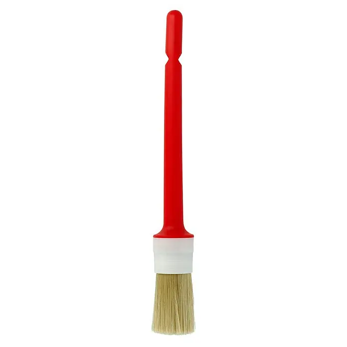 Ringpinsel - Größe Pinsel: 6, Kunststoffborsten, Kunststoff - Pinsel mit rotem Griff und weißen Borstenhalter für Farbe und Lack. Ideal für präzise Malerarbeiten und zum Auftragen von Farben auf Oberflächen.