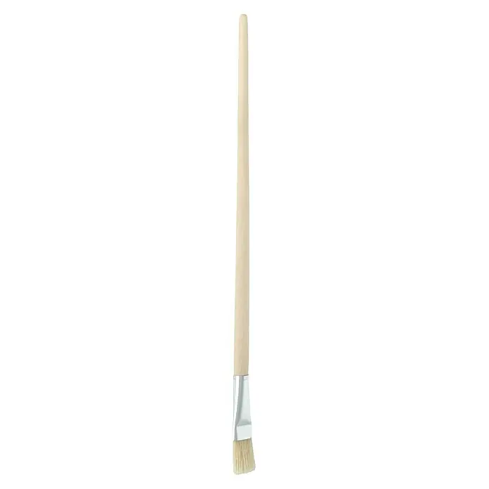 swingcolor Komfort Universal-Pinsel - Größe Pinsel: 16, Chinaborsten, Naturholz - Ein cremefarbener Pinsel mit einem langen Griff und weichen Borsten, ideal zum Auftragen von Masken oder anderen Schönheitsprodukten.
