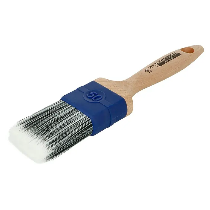 Profi Depot by Storch-Ciret Lackierpinsel - Breite Borsten: 50 mm, Mischborsten, Holz, Stärke Borsten: 12 mm - Ein 50 mm ProfiDepot Pinsel von Storch-Ciret mit hellem Holzgriff und blauer Fassung, ideal für präzise Malerarbeiten und professionelle Ergebnisse.