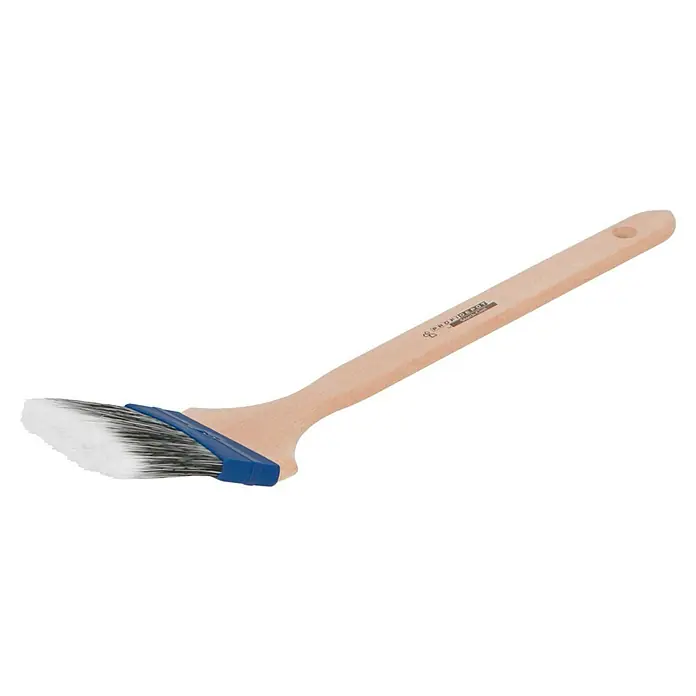 Profi Depot by Storch-Ciret Eckenstreicher Lack - Breite Borsten: 75 mm, Mischborsten, Holz, Eckenpinsel - Abgewinkelter Heizkörperpinsel mit Holzgriff und blauer Borstenhalterung zum präzisen Streichen schwer zugänglicher Stellen.