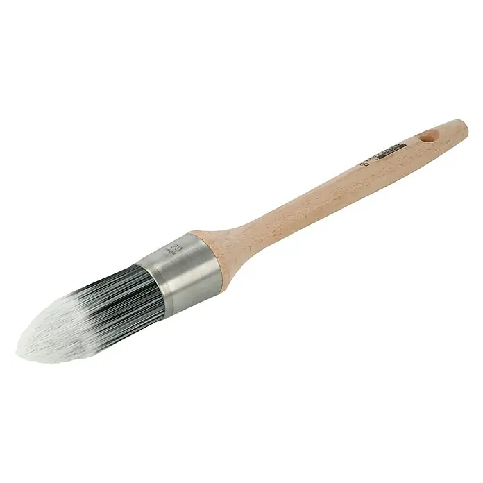 Profi Depot by Storch-Ciret Ringpinsel - Größe Pinsel: 8, Mischborsten, Holz, Schwarz/Weiß - Pinsel mit Holzgriff und weißen Borsten, ideal zum Auftragen von Farben und Lacken auf verschiedenen Oberflächen.