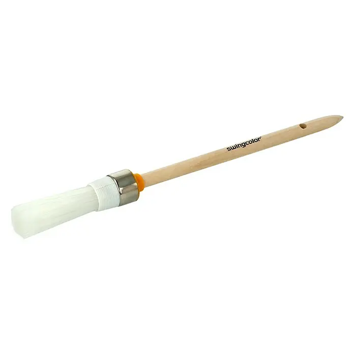 swingcolor Komfort Ringpinsel Lack - Größe Pinsel: 2, All-in-one-Borsten, Naturholz - Pinsel von Swingcolor mit Holzgriff und weißen Borsten. Ideal zum Auftragen von Farbe oder Lack auf verschiedenen Oberflächen.