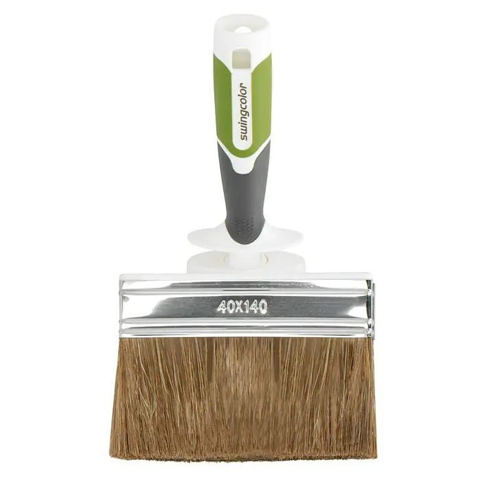 swingcolor Lasur-Flächenstreicher 3K - Breite Borsten: 140 mm, Art Borsten: Mischborsten, Material Griff: Kunststoff - Detailaufnahme eines Swingcolor Flächenstreichers 40x140, ideal für gleichmäßige Farbaufträge.