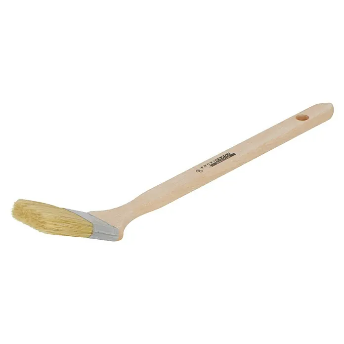 Profi Depot by Storch-Ciret Fassadenstreicher - Breite Borsten: 50 mm, Mischborsten, Holz - Detailansicht eines Heizkörperpinsels mit Holzgriff. Ideal zum Streichen schwer zugänglicher Stellen.