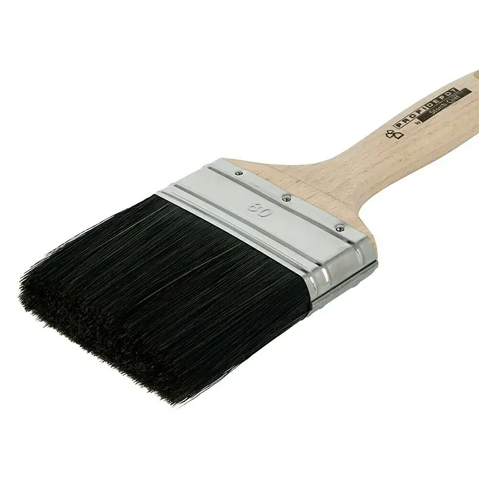 Profi Depot by Storch-Ciret Flachpinsel - Breite Borsten: 80 mm, Mischborsten, Holz, Schwarz - Profi Depot Flachpinsel mit Holzgriff und dunklen Borsten. Ideal für präzise Malerarbeiten und Anstriche.