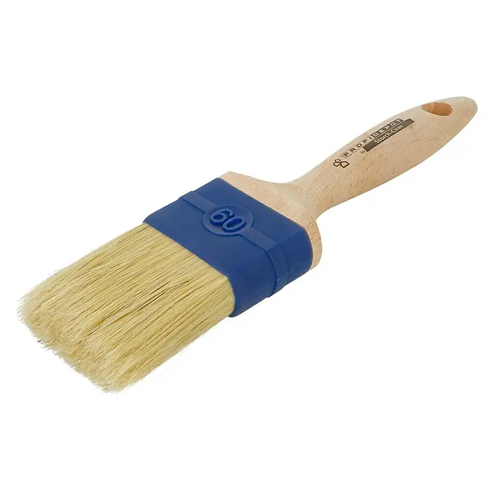 Profi Depot by Storch-Ciret Flachpinsel - Breite Borsten: 60 mm, Mischborsten, Holz - Pinsel von Profi Depot by Storch-Ciret, ideal für professionelle Malerarbeiten. Der Pinsel hat einen Holzgriff und blaue Halterung mit der Nummer 60.