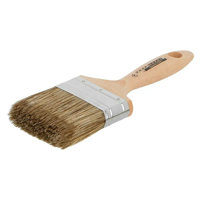 Profi Depot by Storch-Ciret Lasur-FlachpinselBreite Borsten: 80 mm, Mischborsten, Holz - Pinsel mit Holzgriff und hellbraunen Borsten. Ideal zum Auftragen von Farbe und Lack.