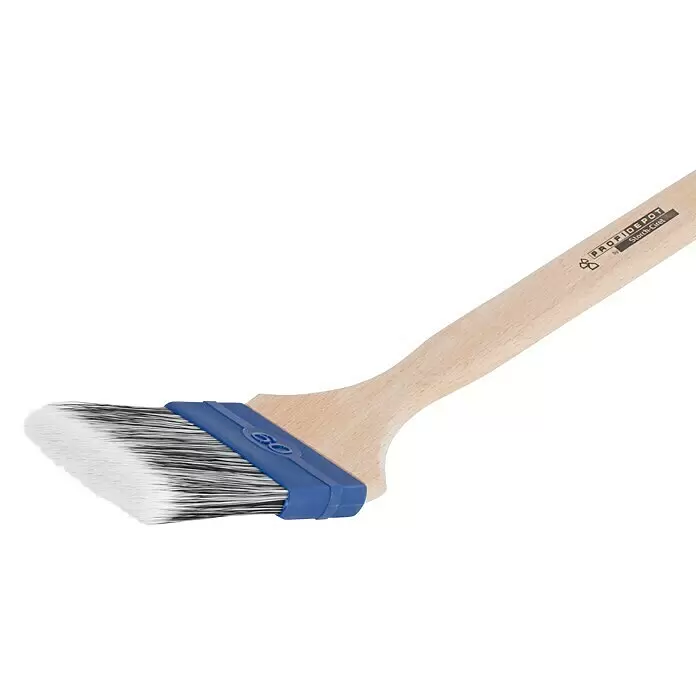 Profi Depot by Storch-Ciret Eckenstreicher Lack - Breite Borsten: 60 mm, Mischborsten, Holz, Eckenpinsel - Abgewinkelter Pinsel mit Holzgriff, blauer Zwinge und Synthetikborsten.