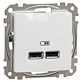 Schneider Electric Sedna Design & Elements Toma USB 2 X A (Blanco, 2 conexiones, Plástico, En pared)