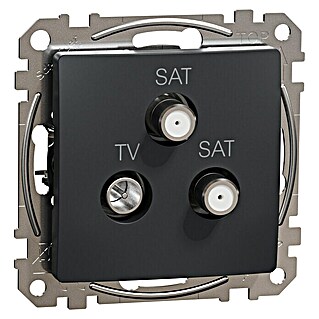 Schneider Electric Sedna Design & Elements Toma TV/SAT - SAT 4dB Final (Antracita, Plástico, En pared)