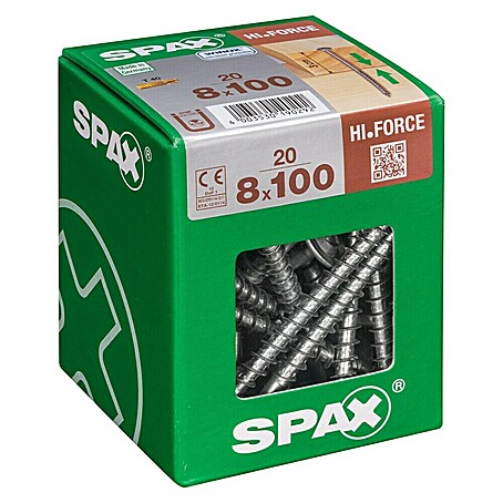 Spax HI FORCE Tellerkopfschraube . (Ø x L: 8 x 100 mm, WIROX Oberfläche, T-Star plus, 20 Stk.)