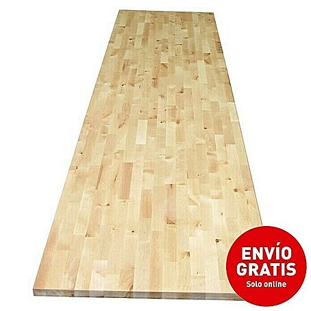 Exclusivholz Encimera (Abedul, 260 x 63,5 x 2,7 cm)