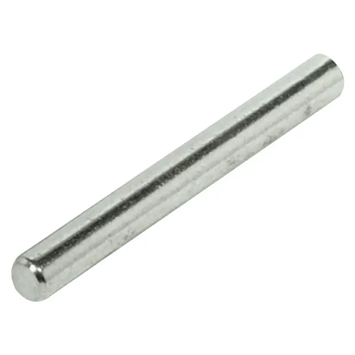 Stabilit Soporte para estantes - Ø x L: 5 x 45 mm, 20 ud., Acero - Primer plano de un pasador metálico cilíndrico, adecuado para diversas aplicaciones mecánicas.