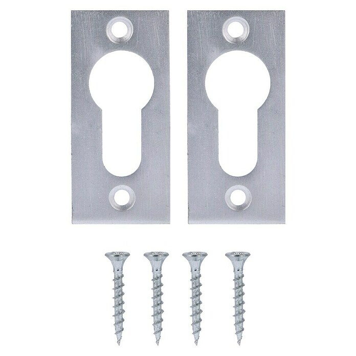 Rozet cilinderplaatjes recht (Aluminium, Zilver, 2 st.) | BAUHAUS