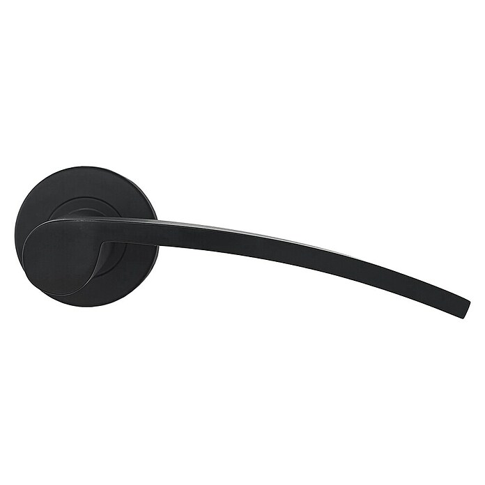 Deurklink rond rozet Plat Model (Mat rvs, Zwart) | BAUHAUS