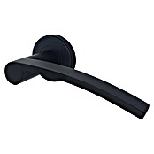 Deurklink rond rozet Plat Model (Mat rvs, Zwart) | BAUHAUS