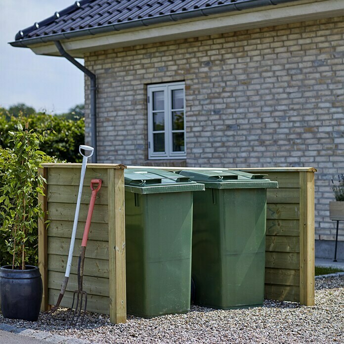 Plus Mülltonnenverkleidung KlinkAußenbreite inkl. Dachüberstand: 194 cm, Außentiefe inkl. Dachüberstand: 97 cm, Holz, Natur Mood Shot