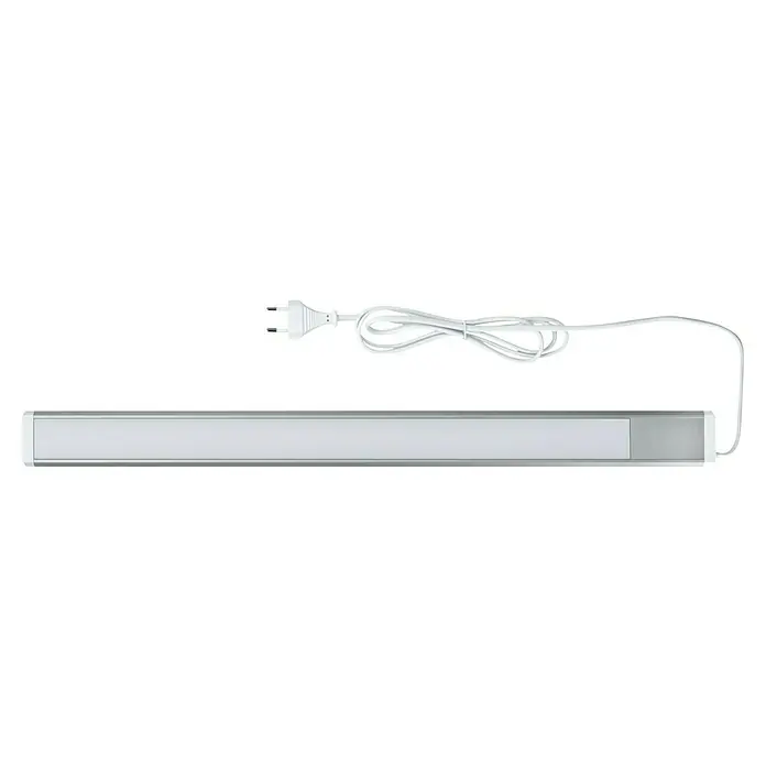 E2 elektro LED-Lichtleiste Fine - L x B x H: 60 x 5 x 1,3 cm, Lichtfarbe: Neutralweiß, 10 W, 220 V - 240 V - Eine LED-Leuchte mit Stecker und Kabel. Perfekt für die Beleuchtung von Arbeitsflächen oder als Akzentbeleuchtung im Wohnbereich.