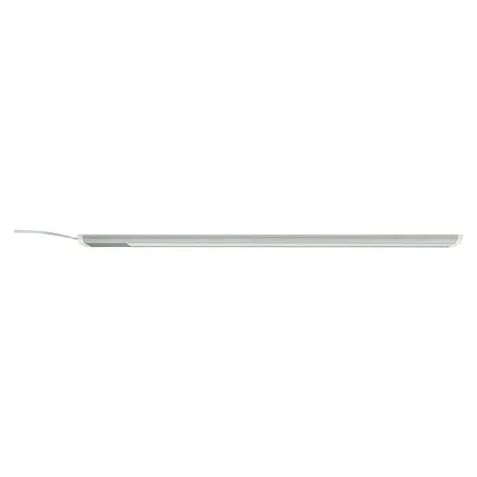 E2 elektro LED-Lichtleiste Fine - L x B x H: 60 x 5 x 1,3 cm, Lichtfarbe: Neutralweiß, 10 W, 220 V - 240 V - Dieses Bild zeigt eine moderne, silberfarbene Lichtleiste, die sich ideal für die Beleuchtung von Innenräumen eignet. Die Leuchte sorgt für helles Licht.