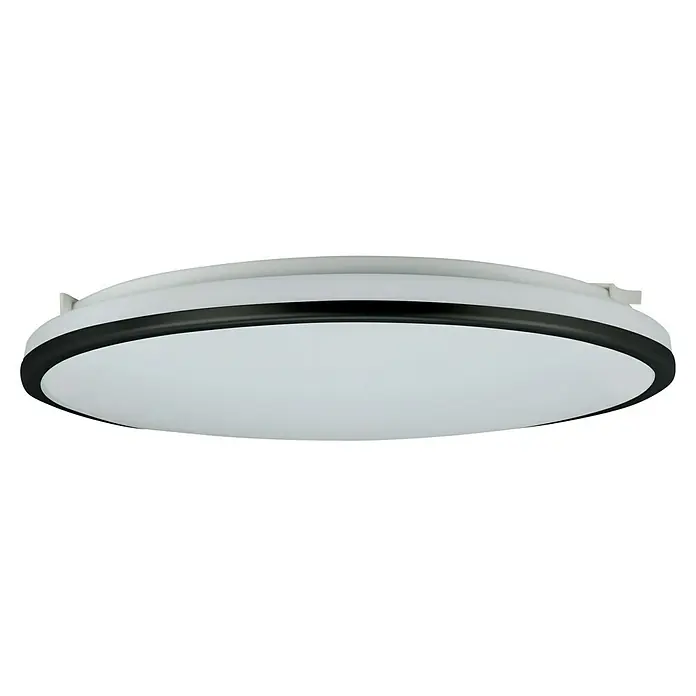 E2 elektro LED-Wand- & Deckenleuchte rund White Rite² - 18 W, Ø x H: 33 x 3,2 cm, Anthrazit, Weiß, Tageslichtweiß - Eine runde LED-Deckenleuchte mit schwarzem Rand. Die Leuchte ist weiß und strahlt ein angenehmes Licht aus.