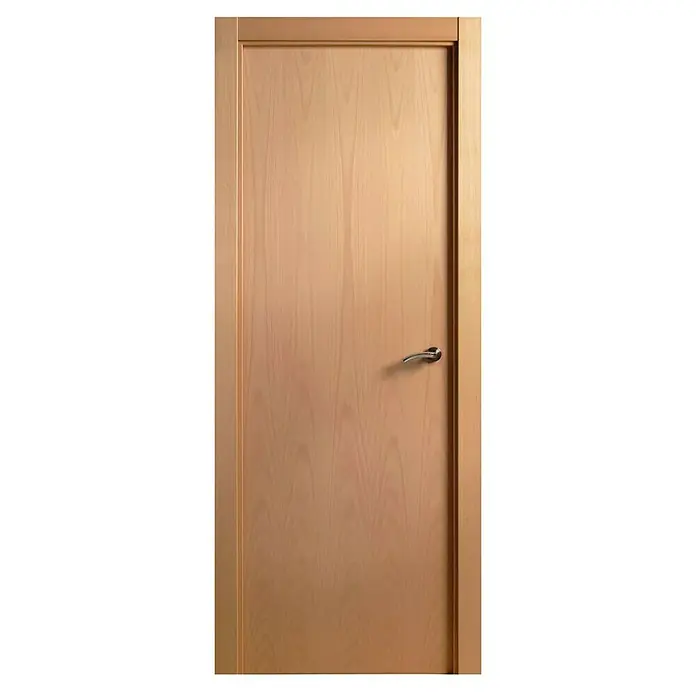 Solid Elements Puerta interior Haya - 72,5 x 203 cm, Izquierda, Haya, Alveolar - Elegante puerta de madera con diseño limpio y manija plateada, ideal para interiores modernos. Emana calidez y funcionalidad.